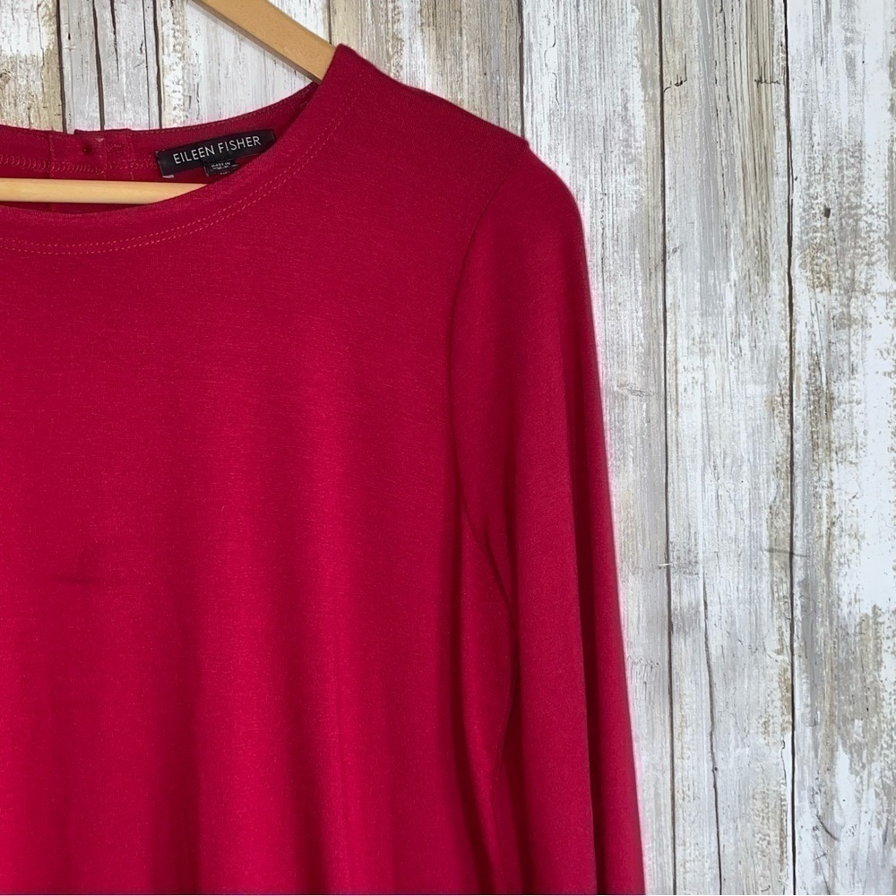 Eileen Fisher Red Jersey Tunic/Dress - Picture 3 of 6